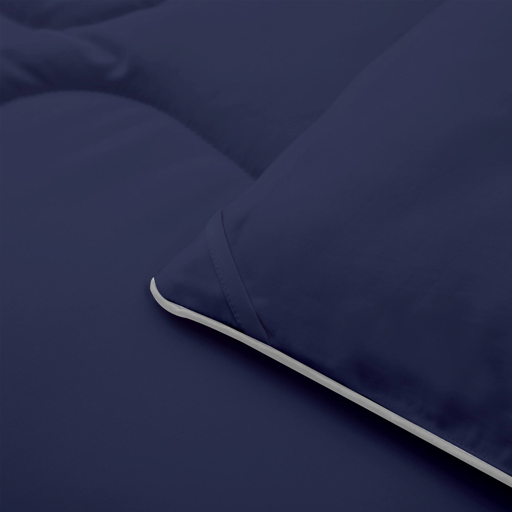 Alt View 1. Peace Nest - Peace Nest Lightweight Cool-Touch Satin Comforter Sets with Pillowcases - Navy.