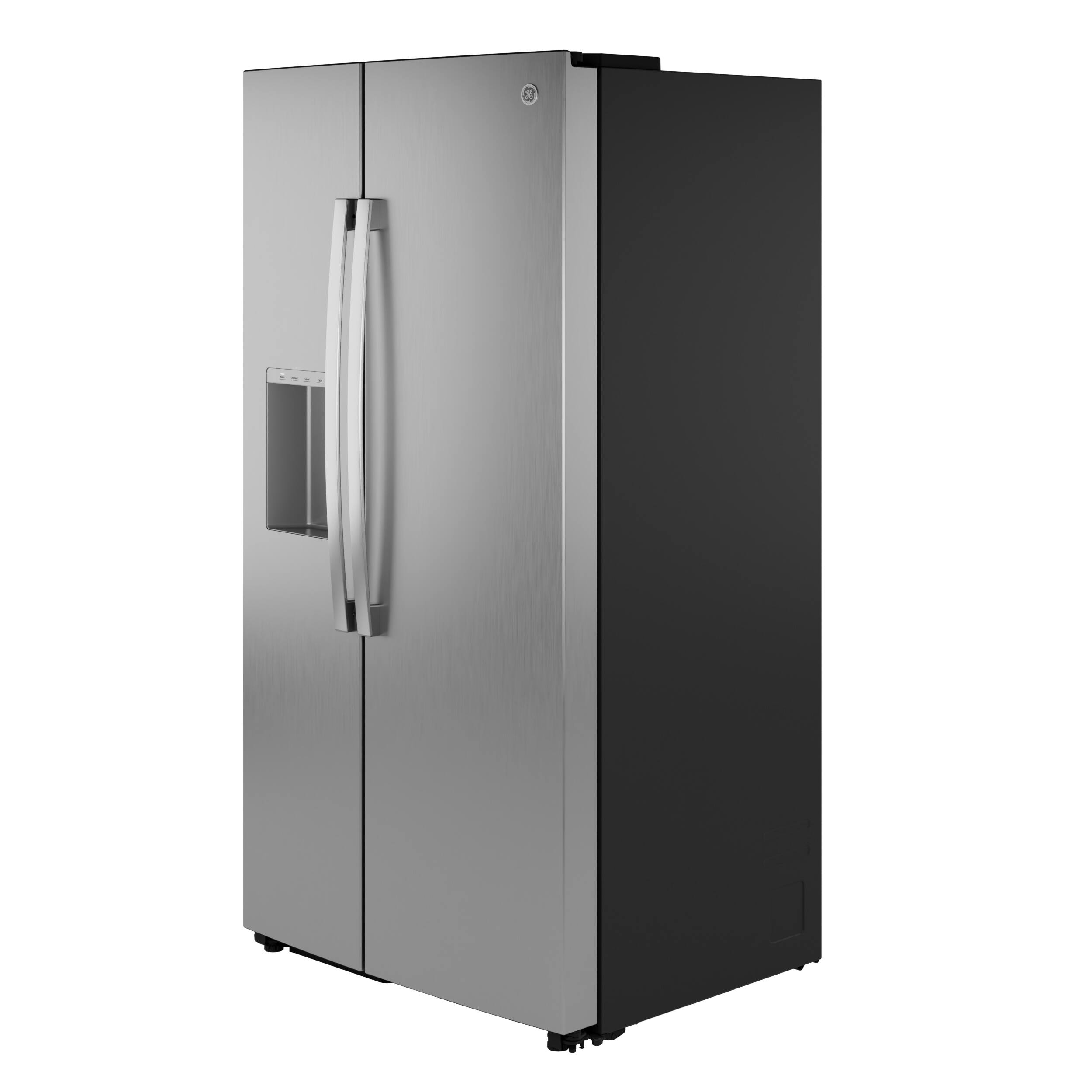 Alt View 37. GE - 36 in. Wide 23.6 Cu. Ft. Counter Depth Side-By-Side Refrigerator with Extra Tall Dispenser and In-Door Icemaker - Stainless Steel.