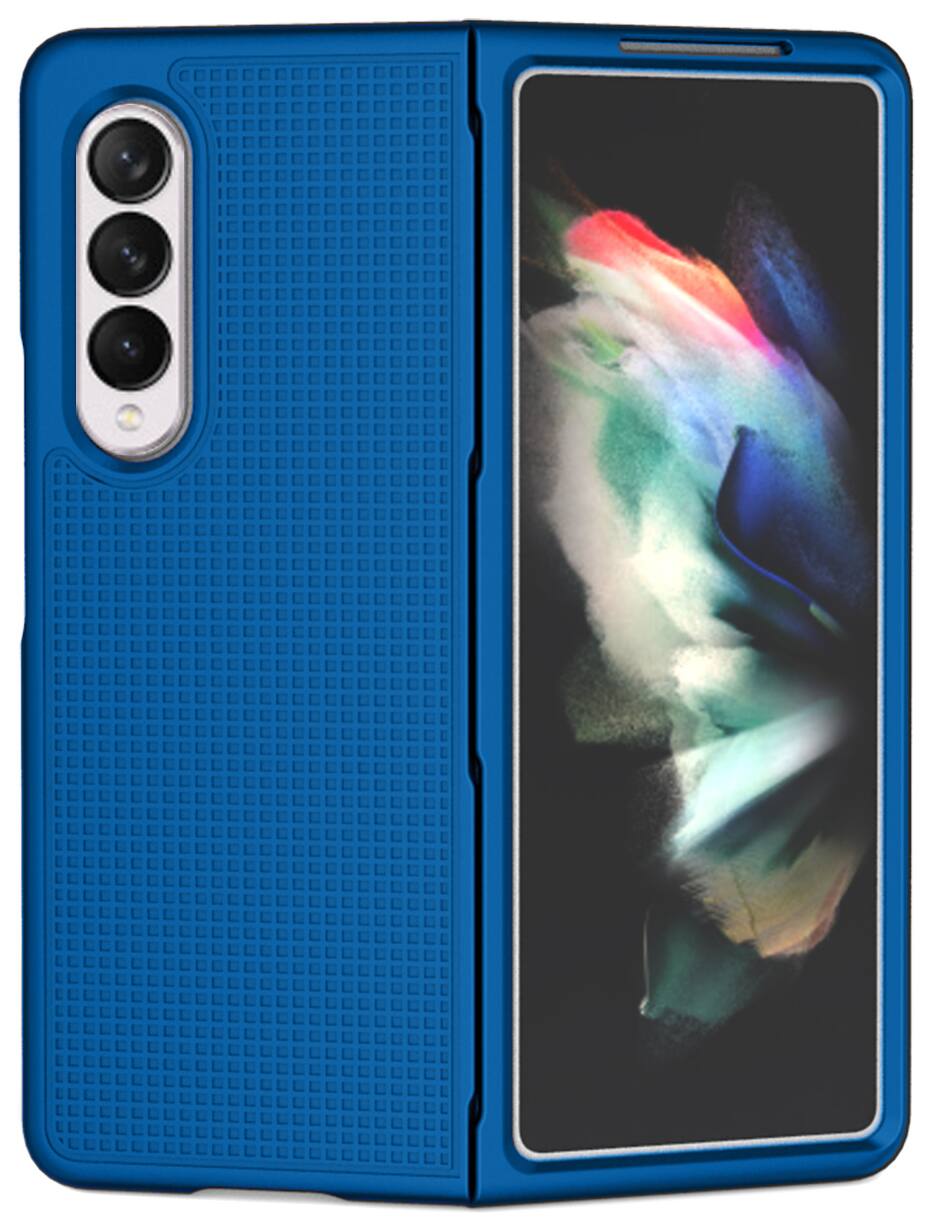Alt View 3. Nakedcellphone - Slim Hard Case for Samsung Galaxy Z Fold 3 - Blue.