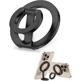 PARKER SLATER - MagSafe Phone Grip Holder with Dual Magnet & Adjustable Kickstand – - Black