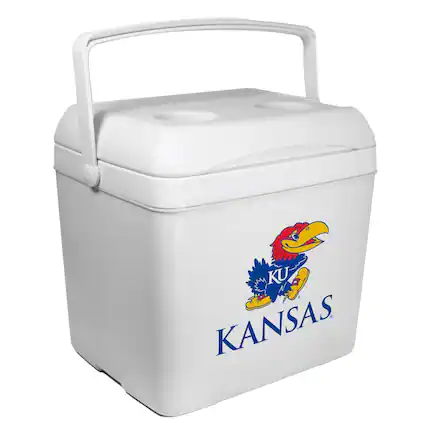 Front. Indigo Falls - White Kansas Jayhawks 24-Can Tailgate Cooler - White.