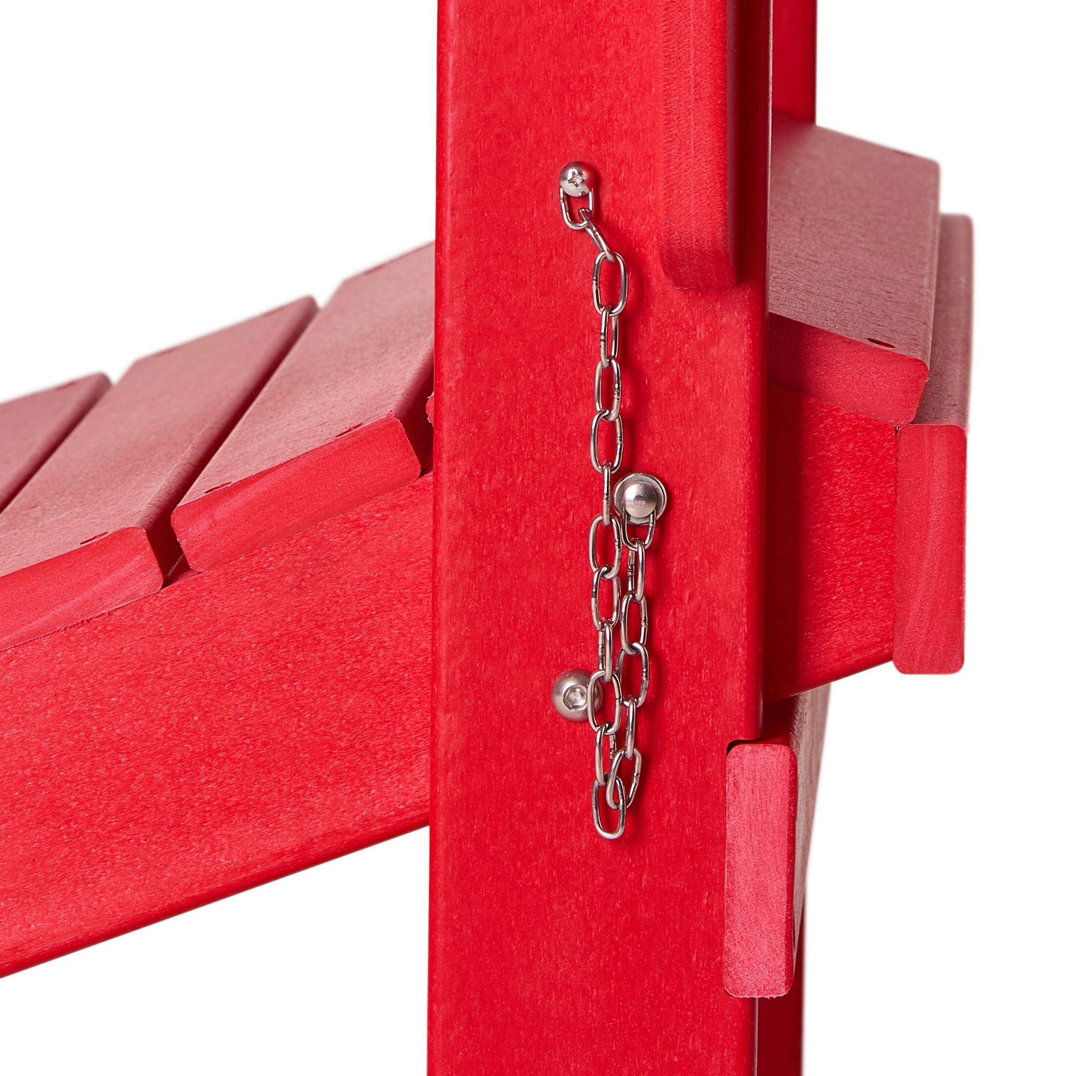 Alt View 6. WestinTrends - WestinTrends Malibu Outdoor HDPE Folding Poly Adirondack Chairs (Set of 4) - Red.