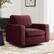 Front. KERDOM - Swivel Single Sofa Chair, Living Room Armchair, Rotating Base Accent Sofa Upholstered Side Chair, Washable Pillow Cover - Merlot.