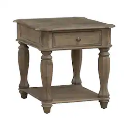 Liberty Furniture Industries - Magnolia Manor End Table in Weathered Bisque - Brown