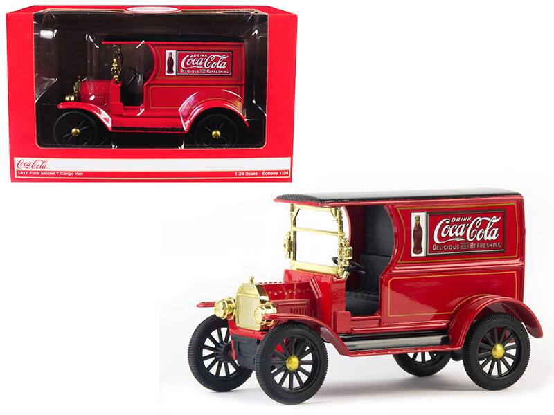 DRINK Coca-Cola  
DELICIOUS  
REFRESHING  

1917 Ford Model T Cargo Van  

1:24 Scale - Échelle 1:24  

DRINK Coca-Cola  
DELICIOUS  
REFRESHING