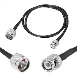 Unique Bargains - RG58 N-to-BNC, 50 Ohm LL BNC M/N M Coax Jumper for Spectrum Analyzer, Antenna, Ham Radio, Oscilloscope & RF - Black