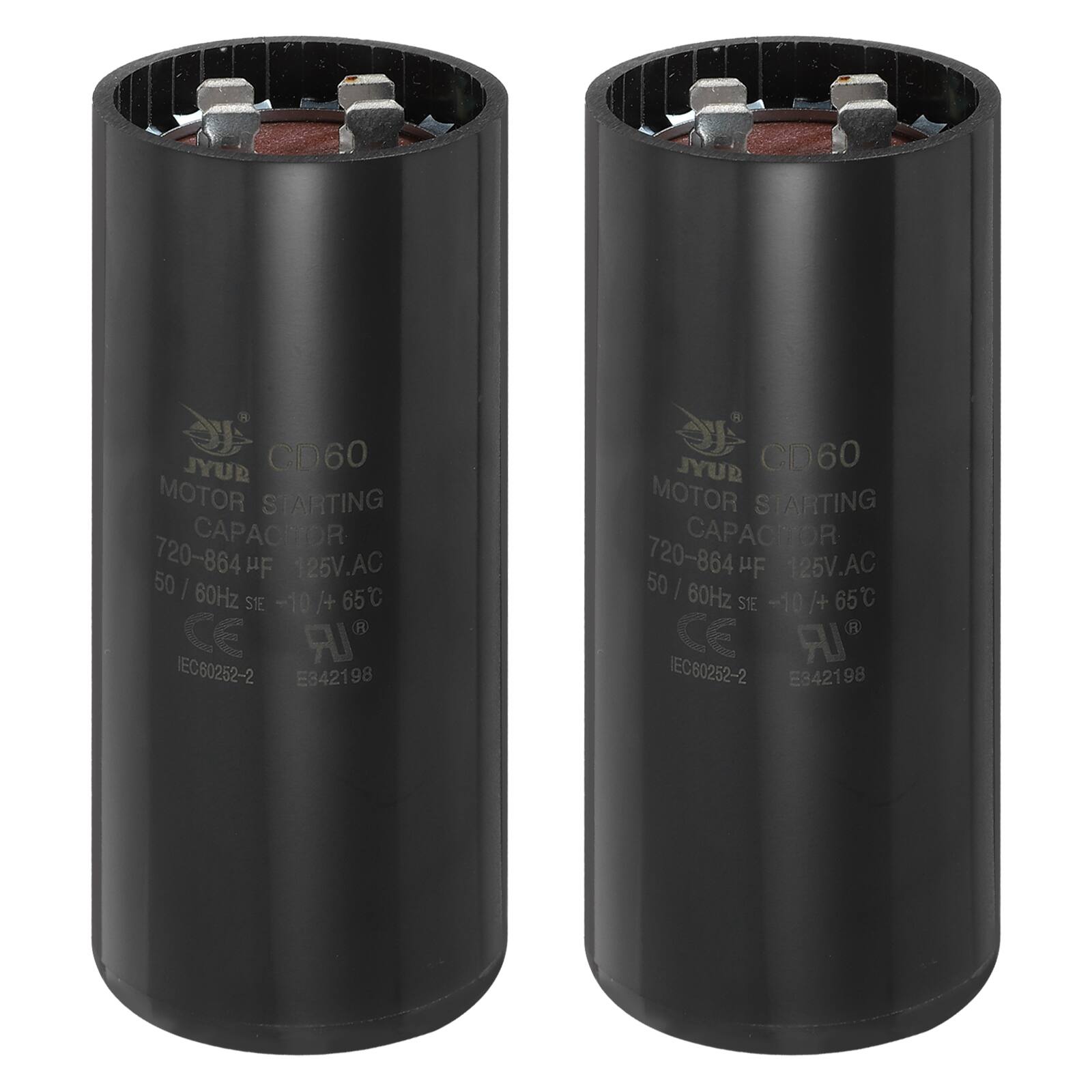 Unique Bargains - 2pcs CD60 Capacitor 720-864 Mfd, 125 VAC Run Motor Start for Electric Fan/Well Pump