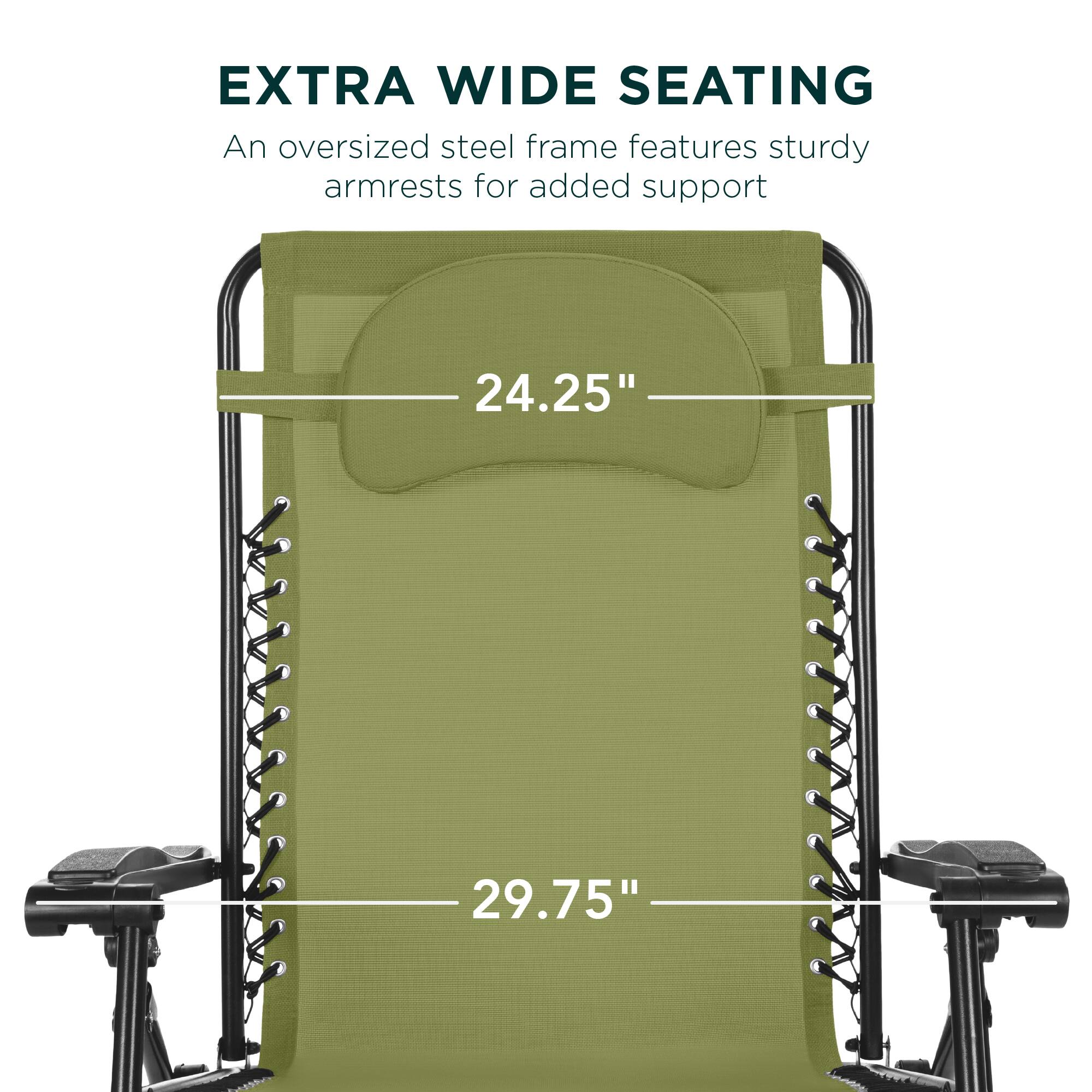 EXTRA WIDE SEATING

An oversized steel frame features sturdy armrests for added support

24.25" 29.75"