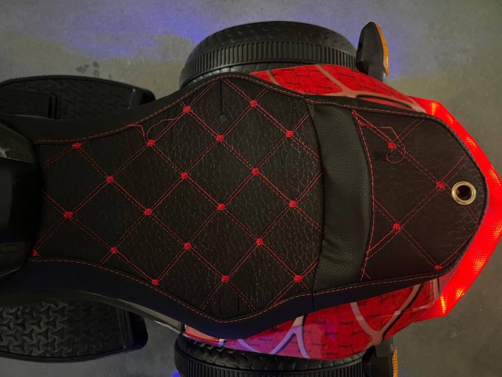 Alt View 1. BreeBe - 12V Kids Electric Motorcycle Ride On Toy w/ Training Wheels, Manual Throttle, Hand Drive, Lights for Ages 3-6 - Red.