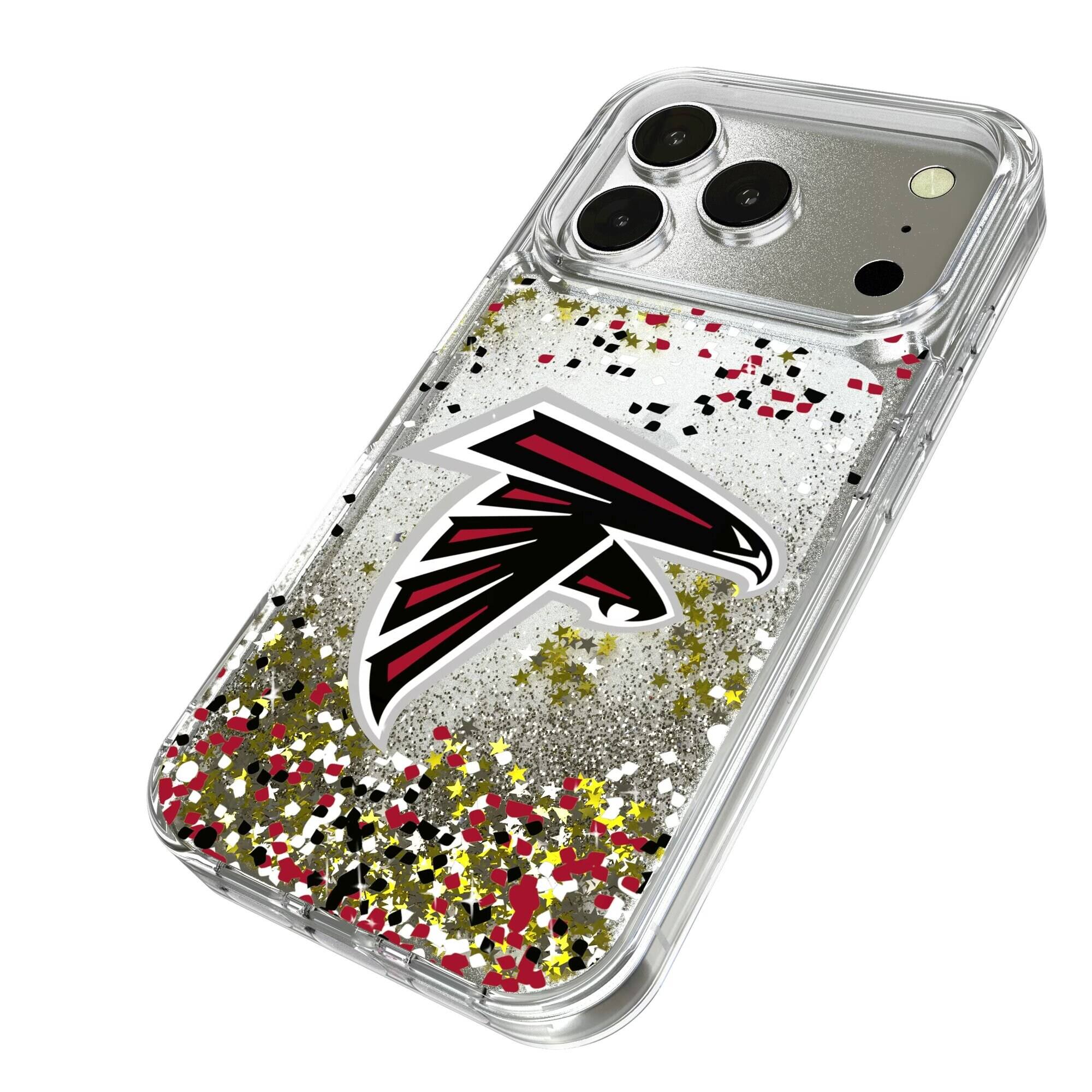 Alt View 1. Keyscaper - Atlanta Falcons iPhone Glitter Case with Confetti Design - 15 - Multicolor.