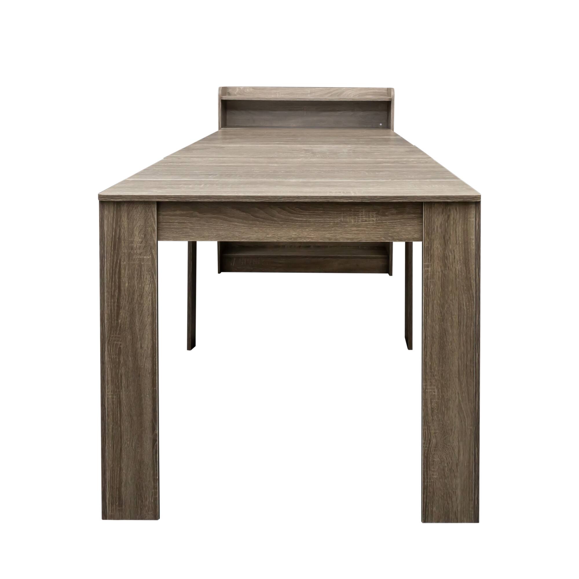 Alt View 8. Tiramisubest - Modern Extendable Dining Table with Storage, Barnwood - Barnwood.