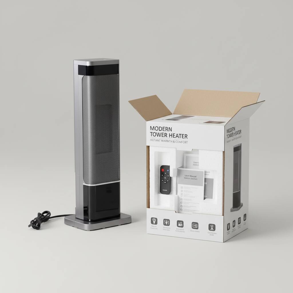 MODERN TOWER HEATER  
INSTANT WARMTH & COMFORT  

User Manual  
User Manual (English)  

- Power  
- Temperature Control  
- Timer  
- Child Lock  
- Overheat Protection  
- Safety Features  
- Warranty Information  
- Contact Information  

- Modern Tower Heater  
- Instant Warmth & Comfort  
- User Manual  
- User Manual (English)  
- Power  
- Temperature Control  
- Timer  
- Child Lock  
- Overheat Protection  
- Safety Features  
- Warranty Information  
- Contact Information