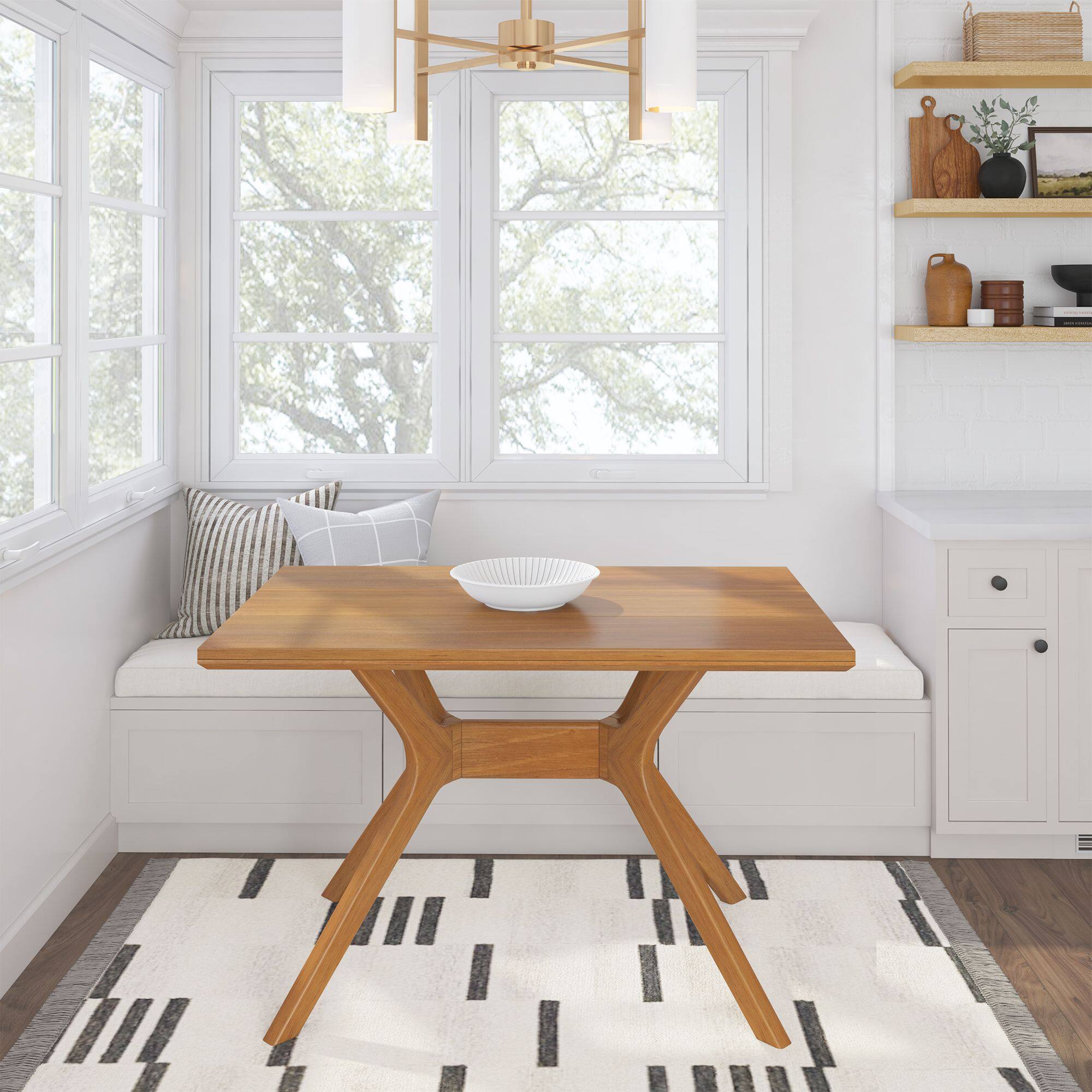 Alt View 1. Plank+Beam - Verso Rectangular Dining Table (48in / 1220mm), Pecan - Pecan.