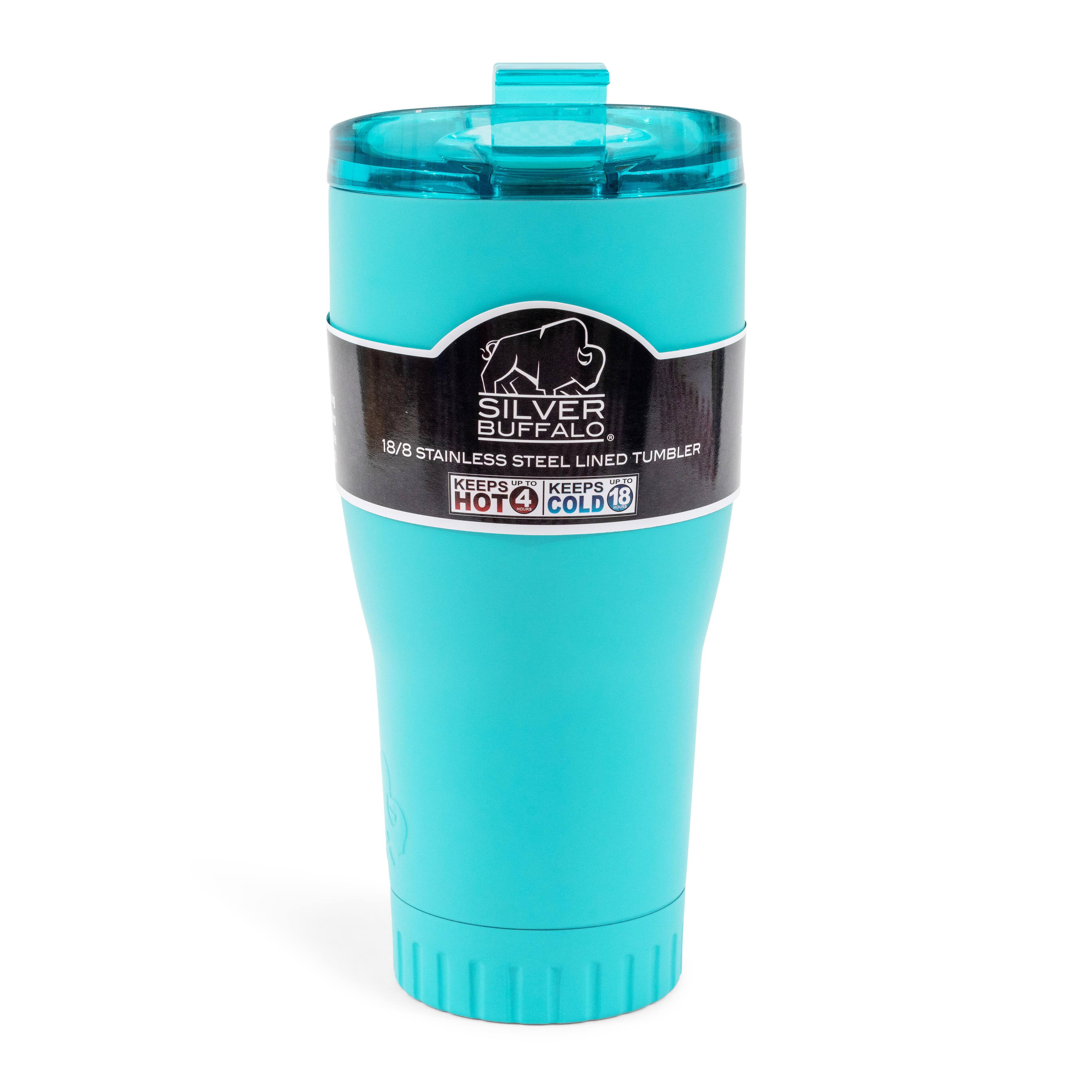 SILVER BUFFALO  
18/8 STAINLESS STEEL LINED TUMBLER  
KEEPS HOT UP TO 4 HOURS  
KEEPS COLD UP TO 16 HOURS
