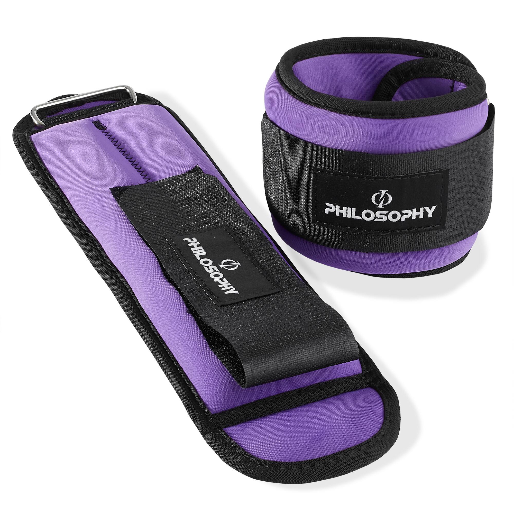 Philosophy Gym - Ankle/Wrist Weights Set for Training and Fitness - Purple