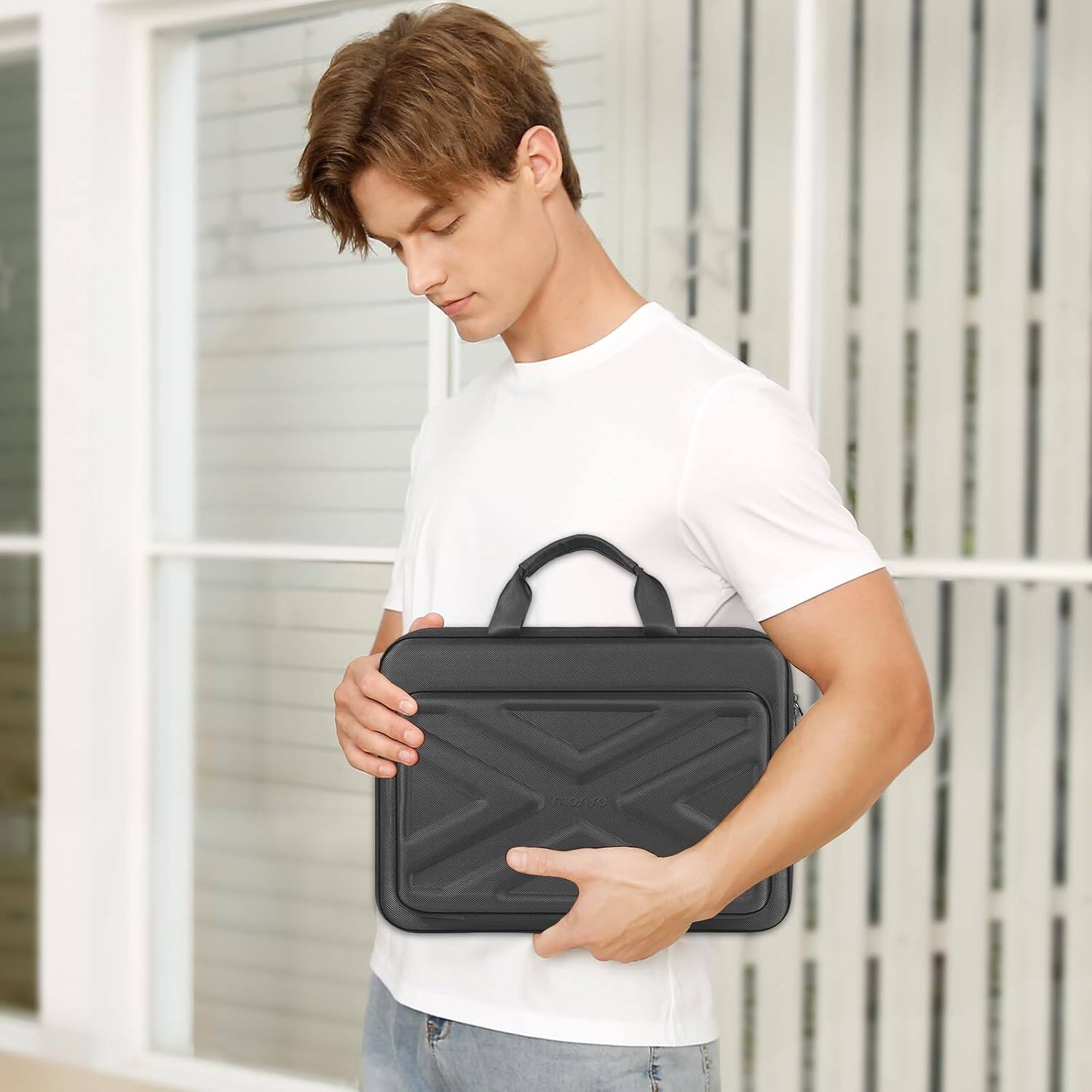 Alt View 2. mosiso - 15.6-16 inch Laptop Hard Case, Shockproof Waterproof Laptop Case Hard Shell Laptop Carrying Sleeve Computer Bag - Slate Gray.