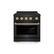 Front. ZLINE - 30 in. Wide 4 Elements Autograph 4.2 cu. ft. Paramount Freestanding Induction Range in Black Steel with Gold Accents - Black Stainless Steel.