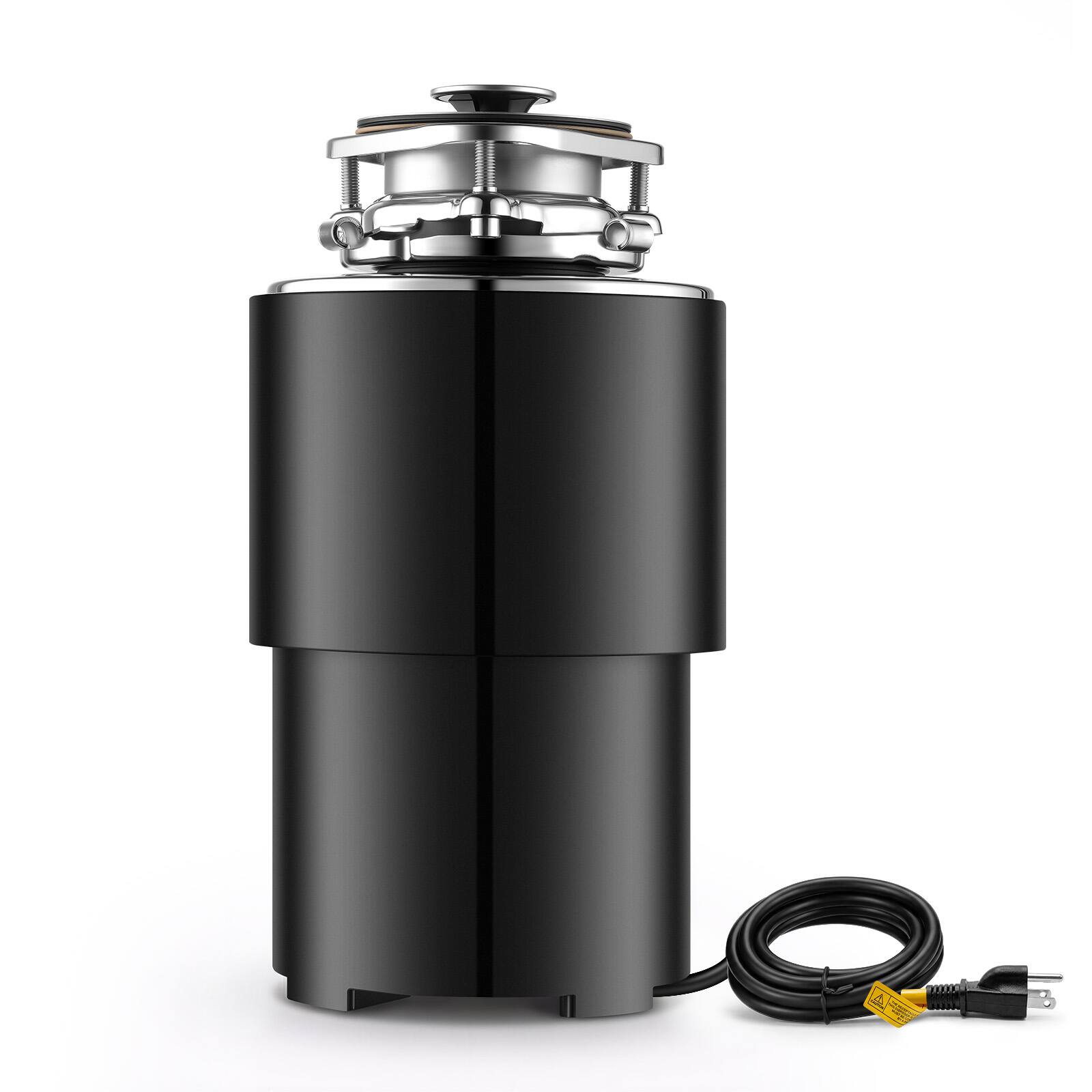 Front. VEVOR - Food Waste Garbage Disposal, 3/4HP 1500RPM AC Motor, Continuous Feed Kitchen Sink Garbage Disposer, 3-Bolt Mount Food - Black.