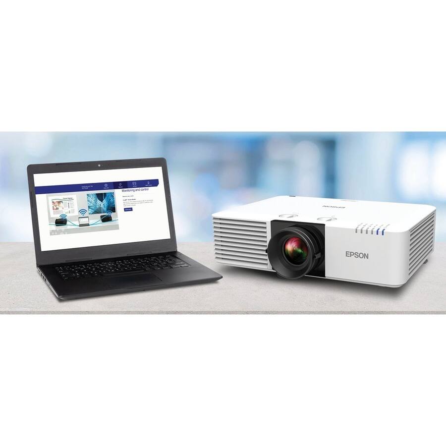 Certainly! Here is the corrected and grouped text from the image:

---

**EPSON**

**Monitoring and control**

- Monitoring and control
- Manage your projector remotely
- Set up and control your projector from anywhere

---

**EPSON**