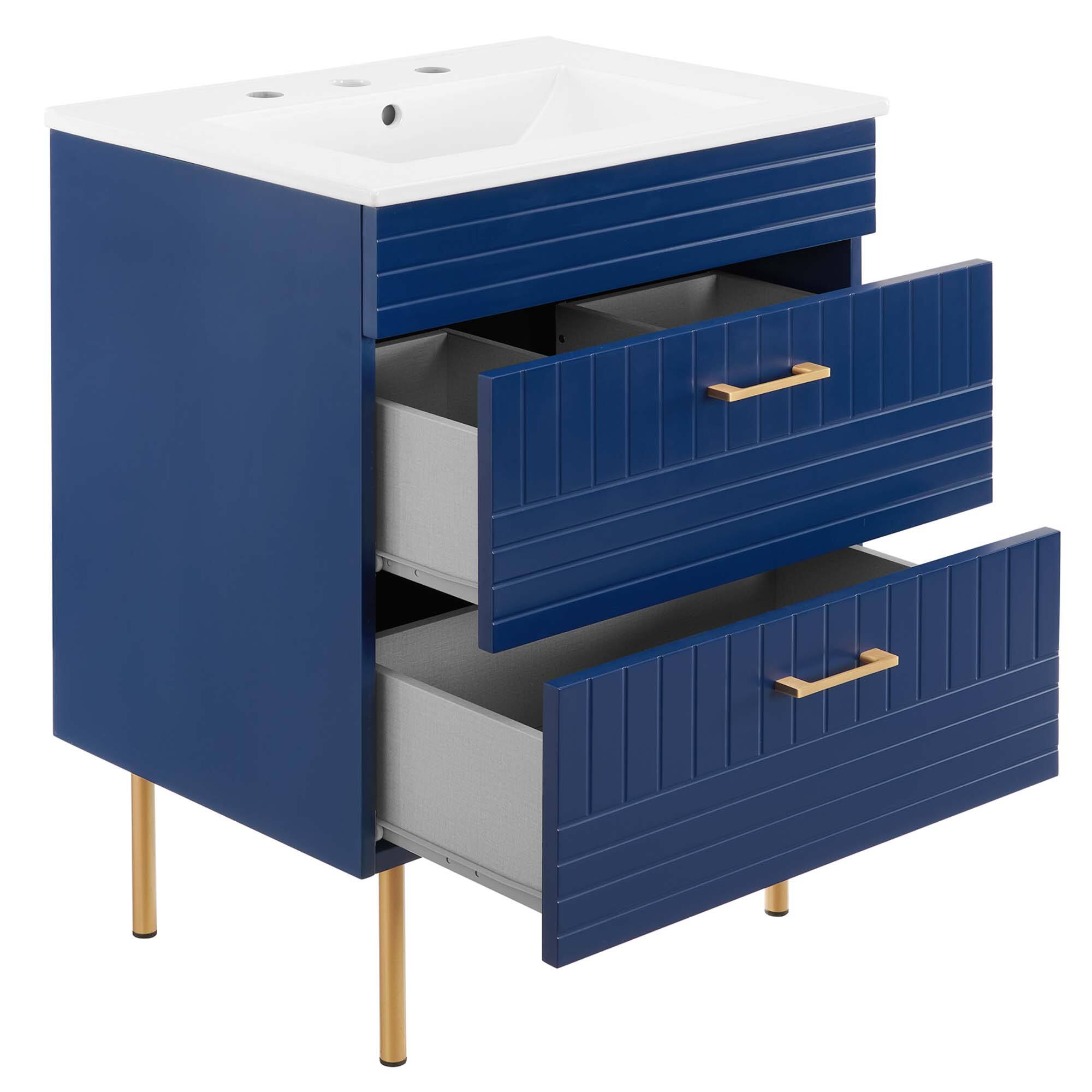 Alt View 1. Modway - Daybreak Bathroom Vanity Basin Included by Modway - Blue White.