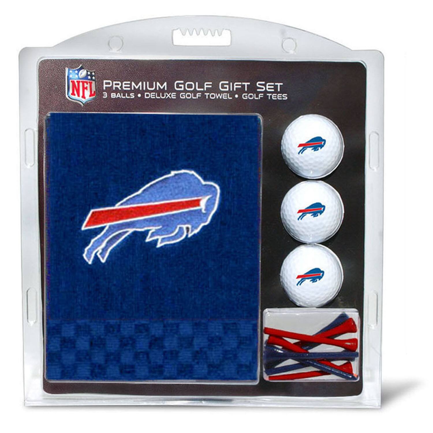 NFL PREMIUM GOLF GIFT SET  
3 BALLS • DELUXE GOLF TOWEL • GOLF TEES