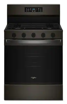 Whirlpool - 5.0 Cu. Ft. Freestanding Gas Range with Air Cooking Technology - Black Stainless Steel