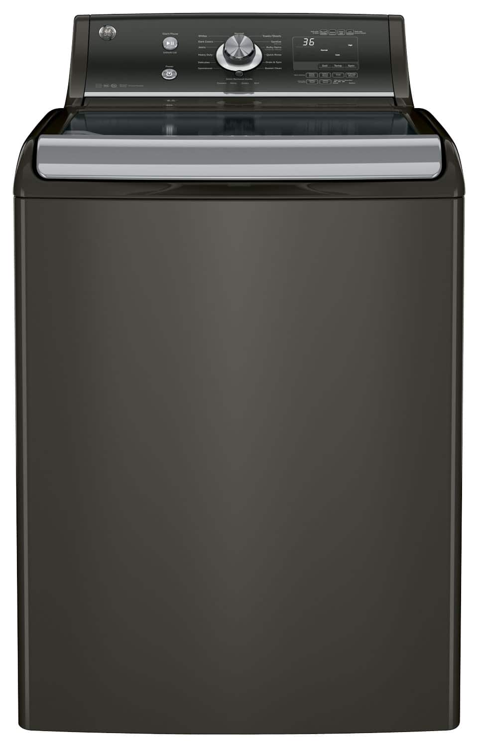 Front. GE - 5.1 Cu. Ft. 13-Cycle High-Efficiency Top-Loading Washer.