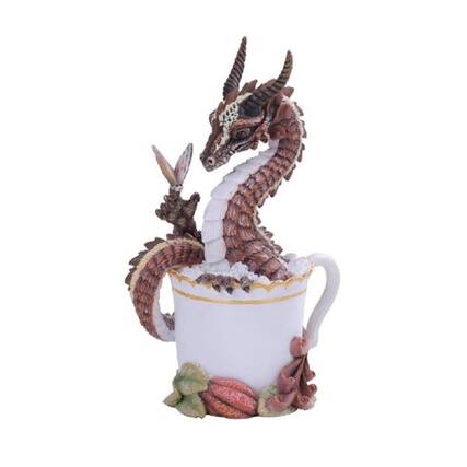 Front. Pacific Trading - Drinks and Dragons Series Hot Chocolate Dragon Resin Figurine by Stanley Morrison 7.25 inch.