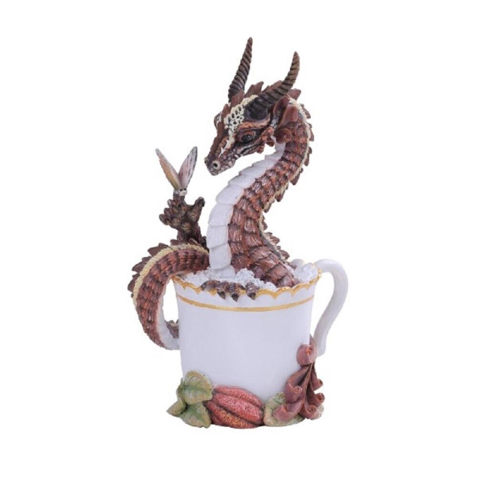 Drinks and Dragons Series Hot Chocolate Dragon Resin Figurine by Stanley Morrison 7.25 inch
