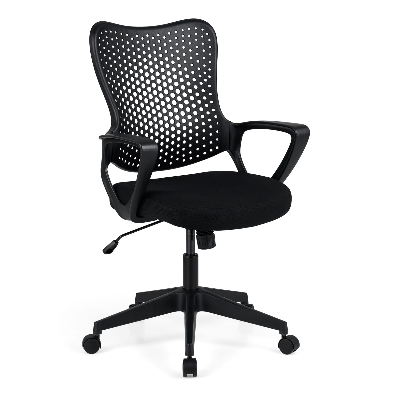 Costway - 1 PCS Ergonomic Office Chair with Armrests, Padded Cushion & Butterfly Backrest for Study - Black price history on PriceWatchPro