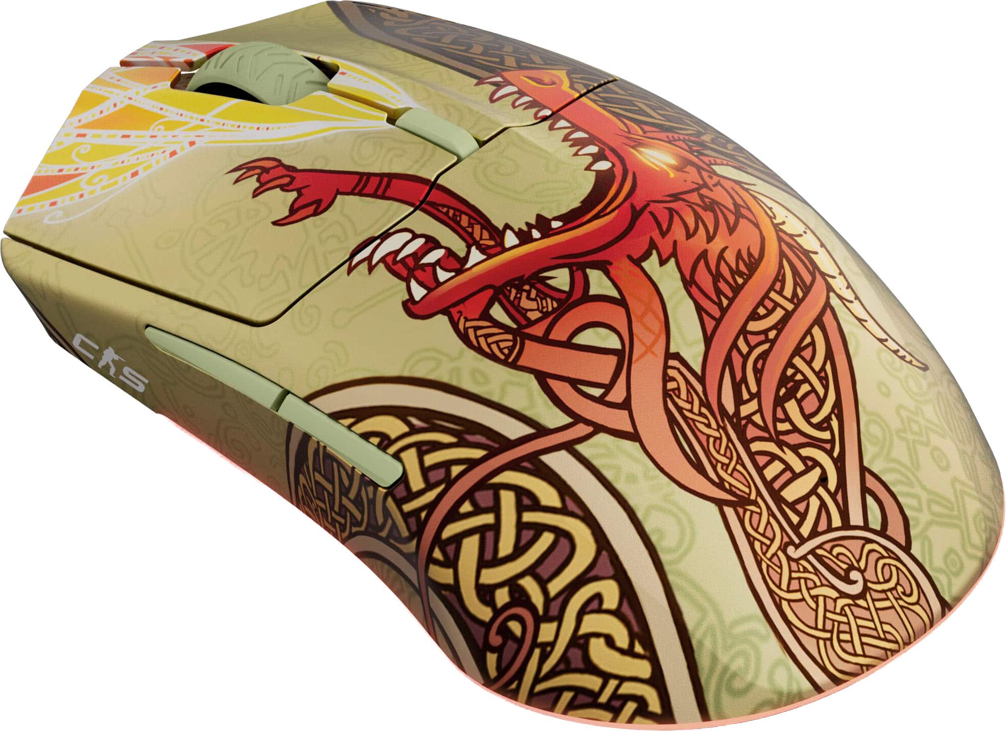 Alt View 6. SteelSeries - Aerox 3 Wireless Optical Gaming Mouse with Super Mesh Detachable USB-C Connectivity - CS2 Dragon Lore Edition.