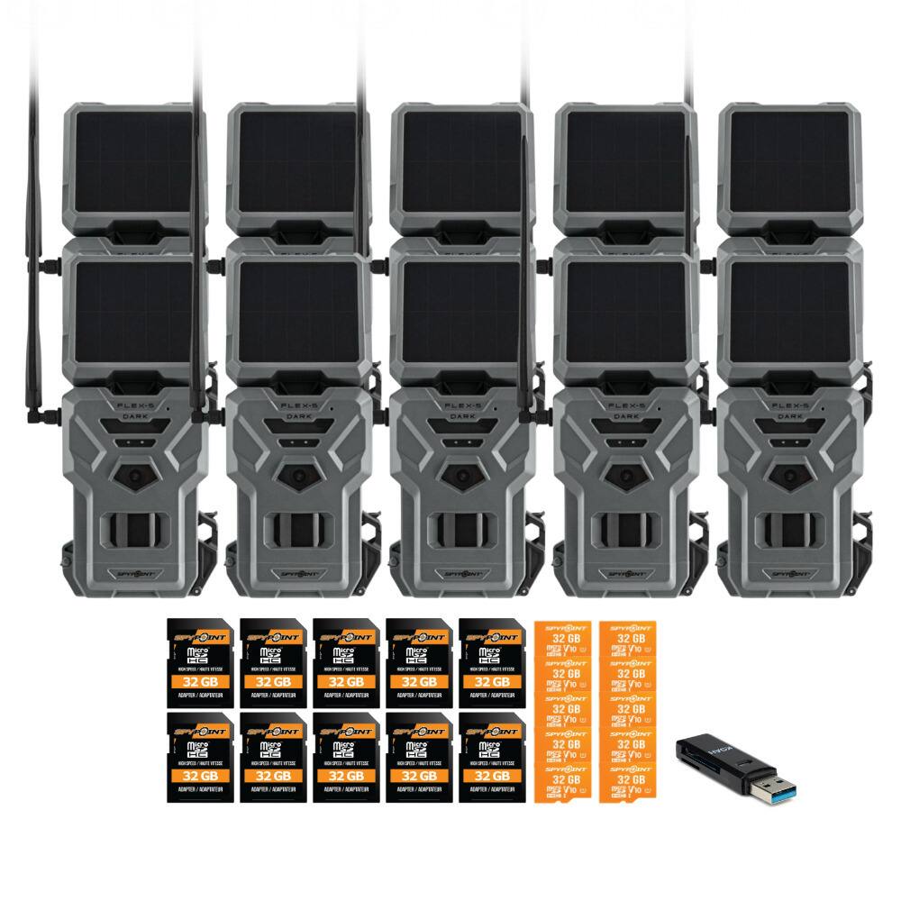 Spypoint - FLEX-S DARK Cellular Night Vision Trail Camera (10 Pack) Bundle