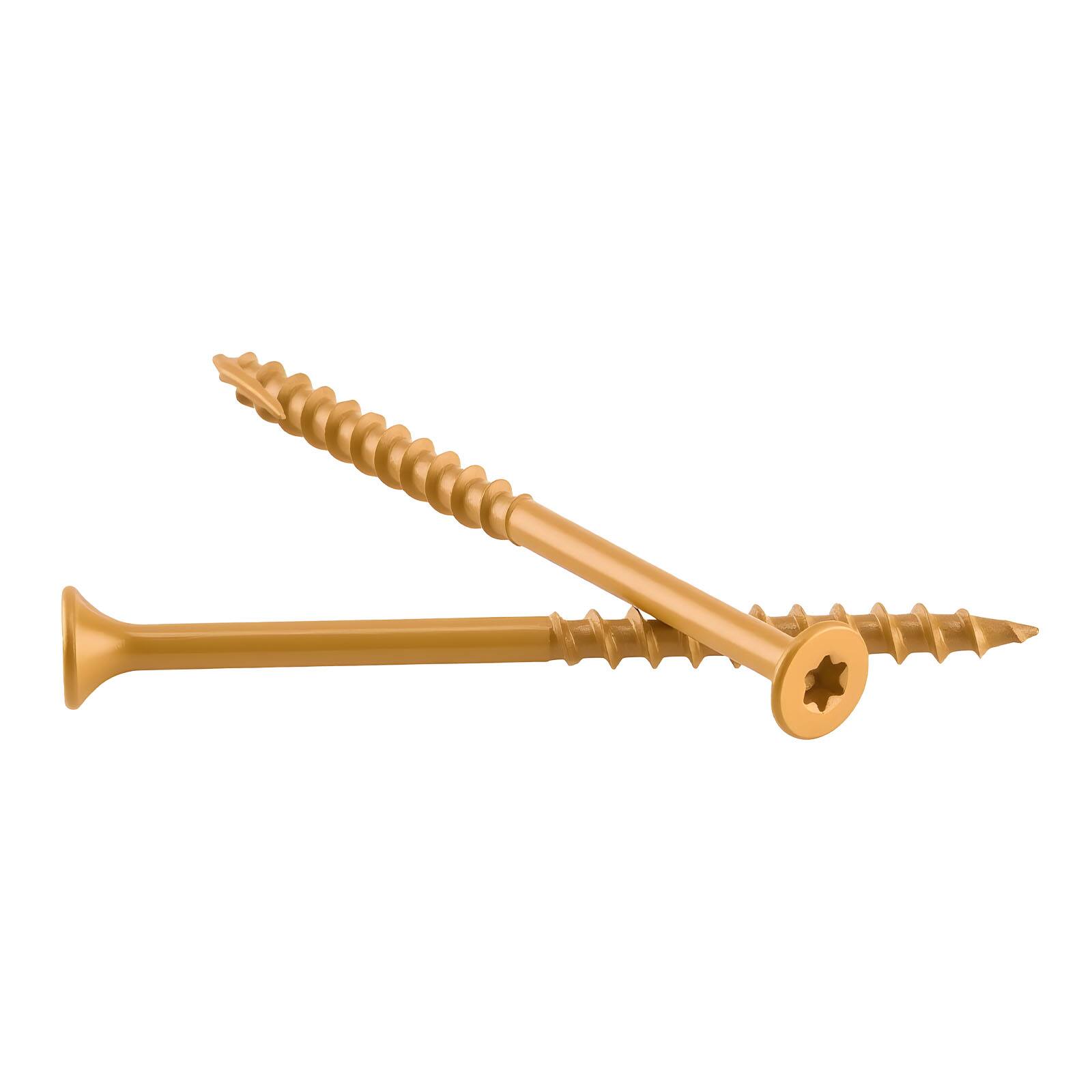 Alt View 5. VEVOR - Wood Screws 350 PCS, #10 x 3-Inch Anti-Rust Coated, Exterior Deck Screw Torx/T25 Star Drive, Metal Rust-Resistant - Gold.