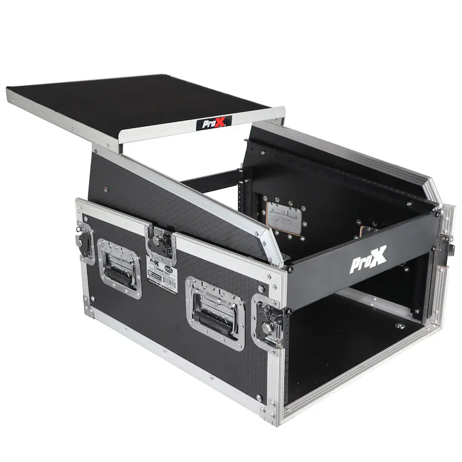 Airplane Computer Case ProX T 6MRSS13ULT Flight Case with Laptop Shelf for 6U Rack x 13U Top ...
