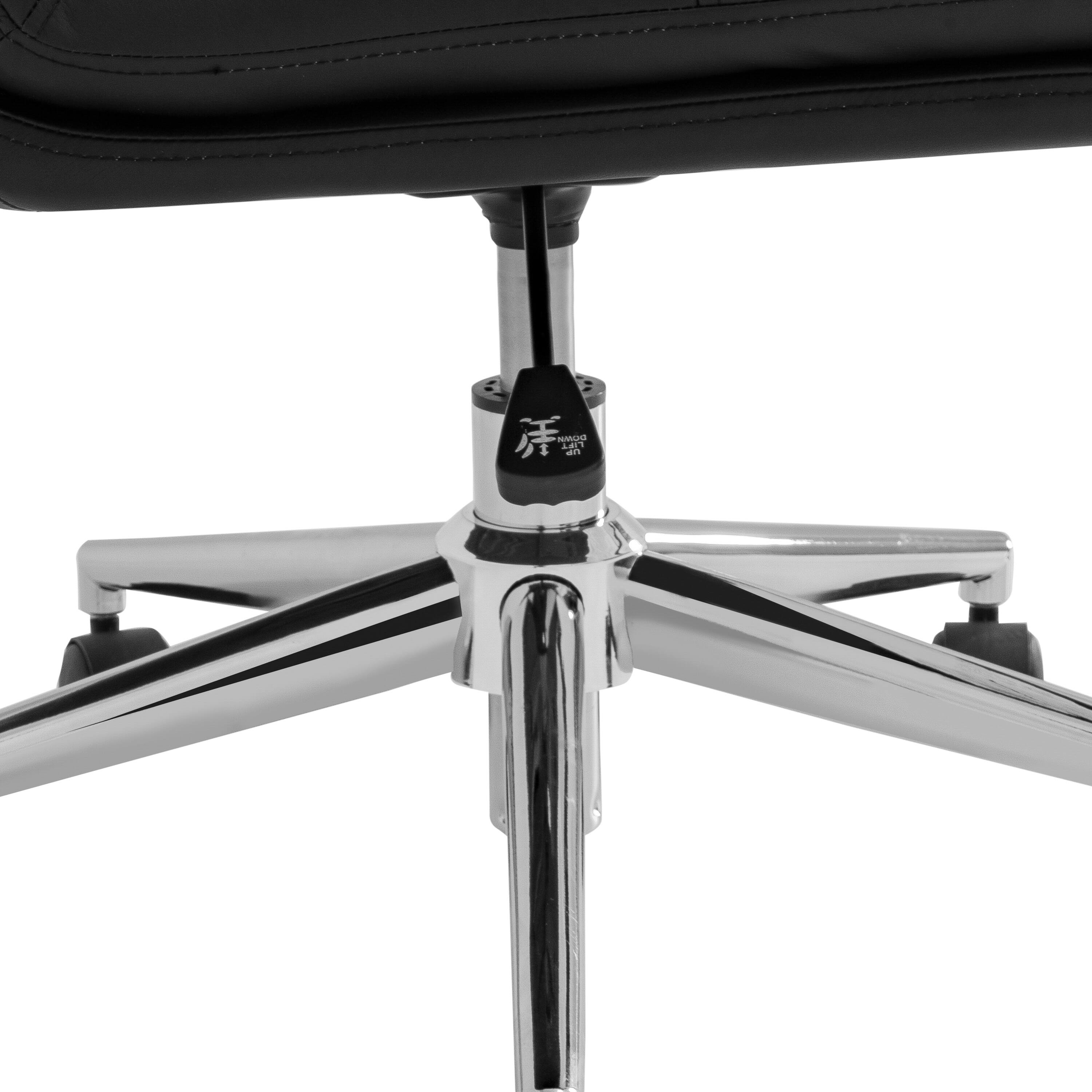 Alt View 10. Emma + Oliver - Mid-Back Swivel Office Chair with Padded Upholstery & Sturdy Frame - Black Faux Leather/Chrome Frame.