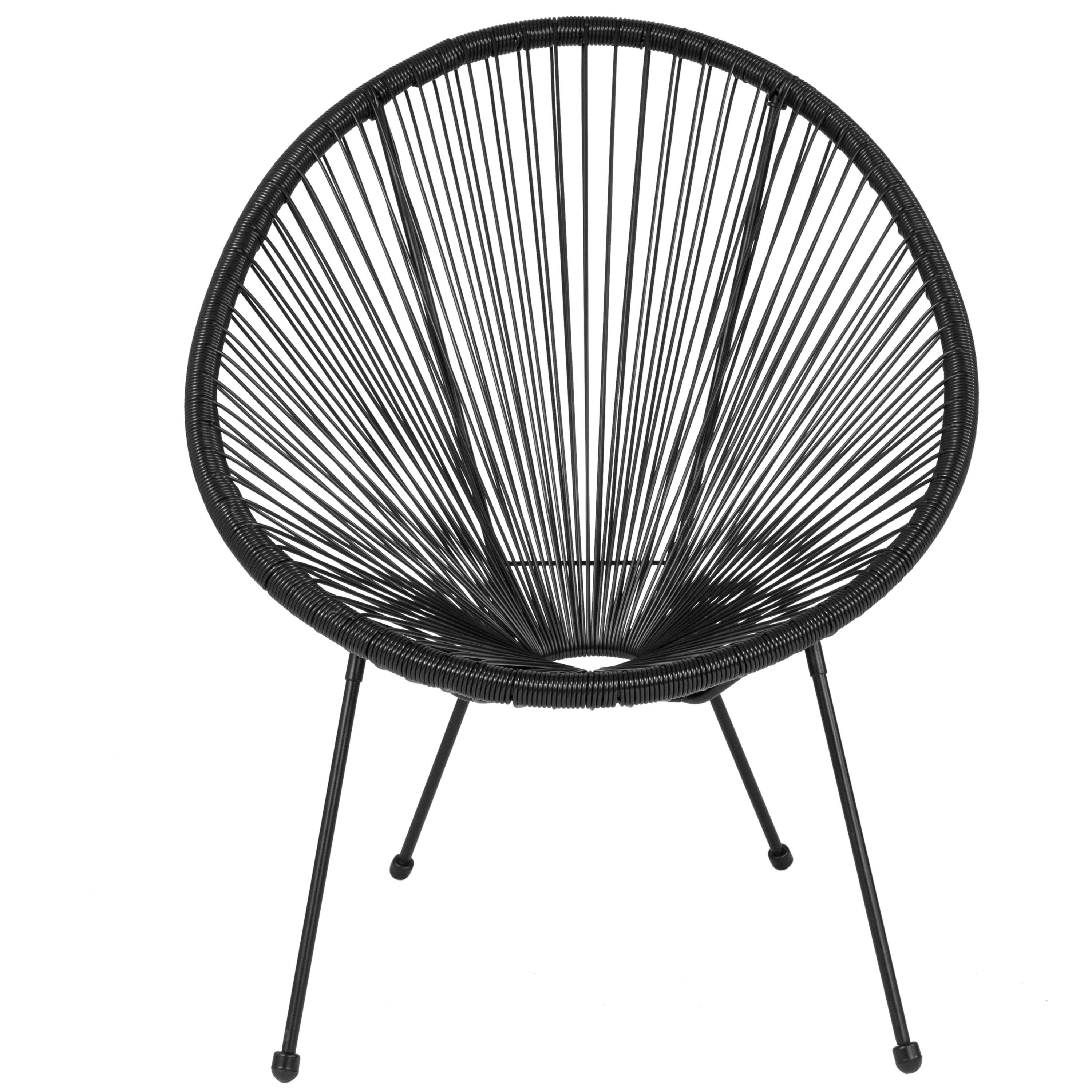 Alt View 7. Emma + Oliver - Papasan Bungee Lounge Chair - Black.