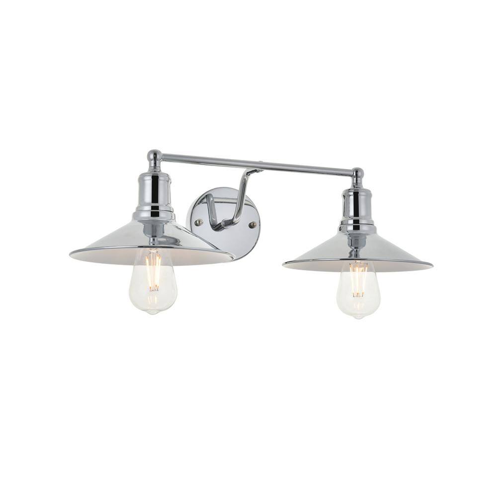 Alt View 6. Living District - Etude 2 light chrome Wall Sconce - Chrome.