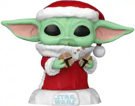 Funko - POP! Star Wars: Mando Holiday - Grogu - COLLECTIBLES - Multicolor