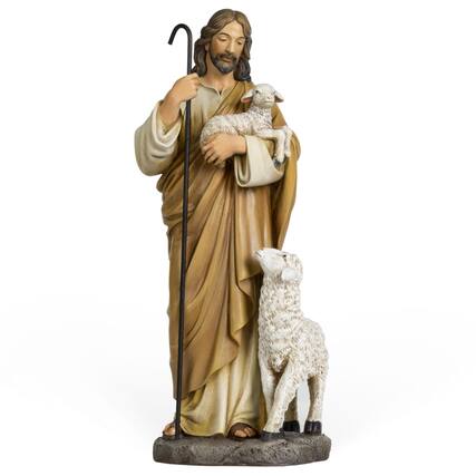 Front. Refined Abode Design - Bc The Good Shepherd Statue 11 8 H Figure Grace Hope And Guidance Home Decor Religious Gift Classical.