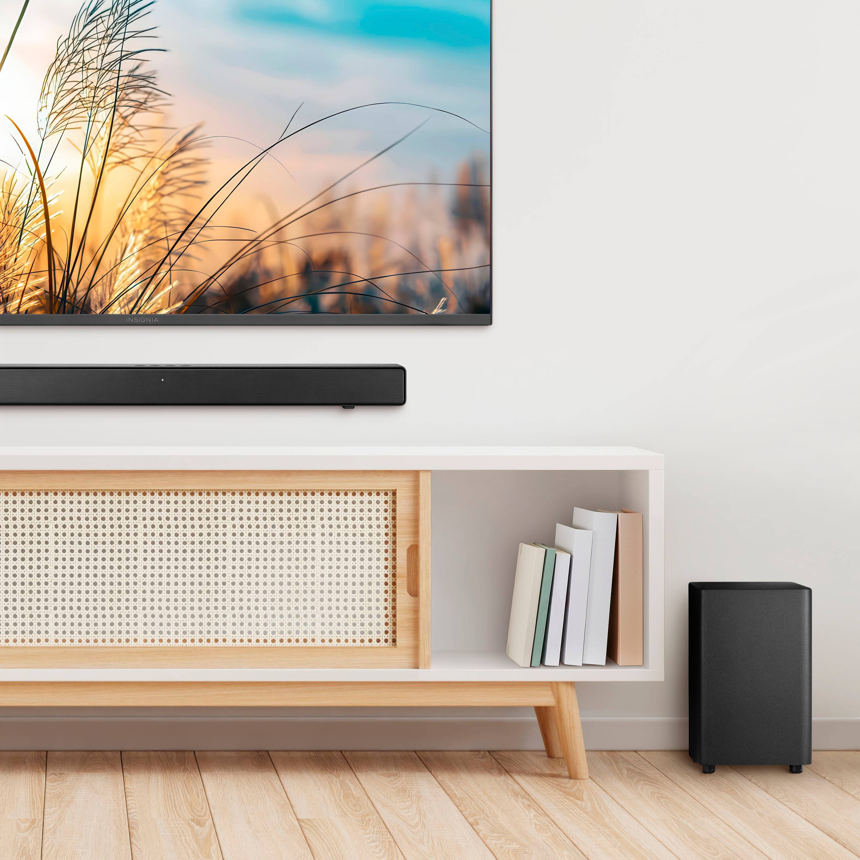 Alt View 2. Insignia™ - 2.1 Channel Soundbar with Wireless Subwoofer, DTS Virtual:X, Bluetooth, and Dialogue Enhancement - Black.