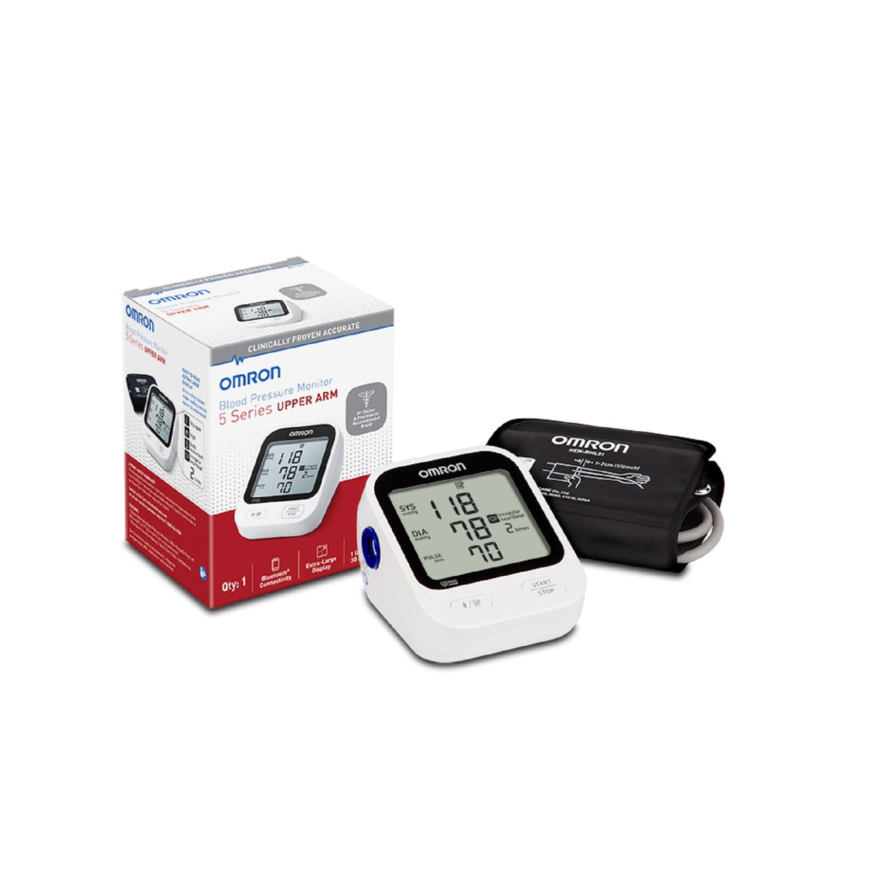 Omron Clinical Blood Pressure Monitor with 3 Series Upper Arm Monitor and 18 mmHg cuff.