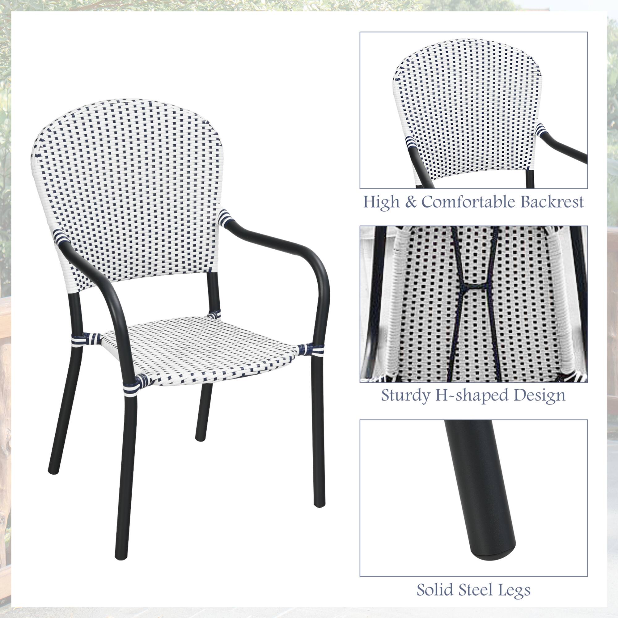 High & Comfortable Backrest  
Sturdy H-shaped Design  
Solid Steel Legs