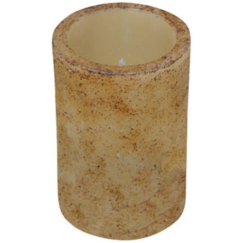 Front. BreeBe - 4.5" Burnt  Ivory Timer Pillar - Ivory.