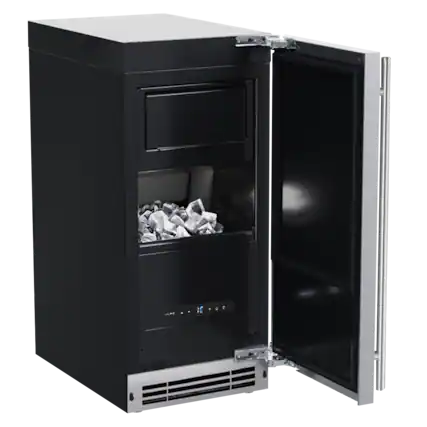 U-Line - Craft Clear Ice Machine 15" Pump Reversible Hinge Stainless Solid Door with BrightShield - Stainless Steel