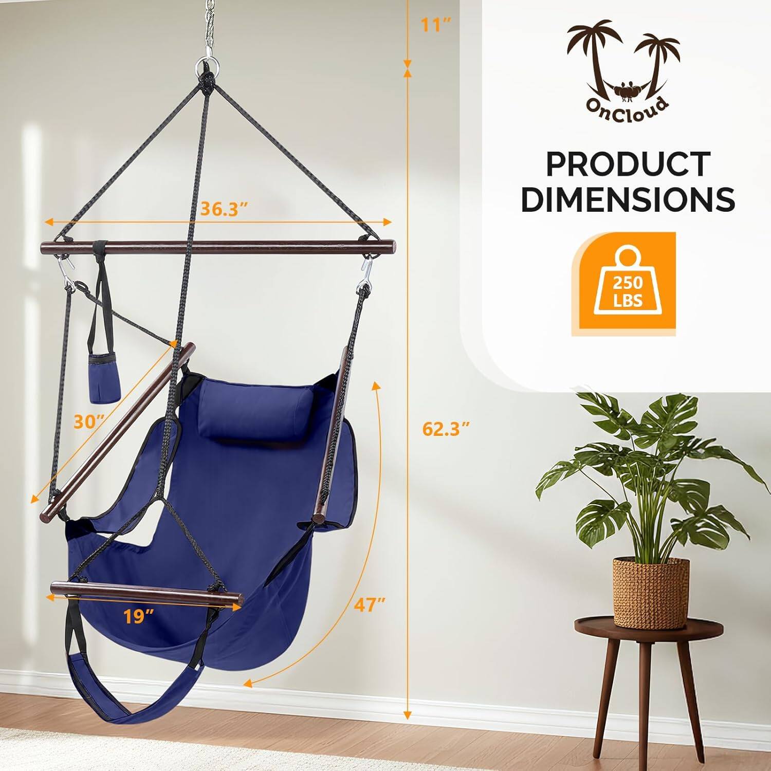 11"  
36.3"  
PRODUCT DIMENSIONS  
250 LBS  
30"  
62.3"  
19"  
47"