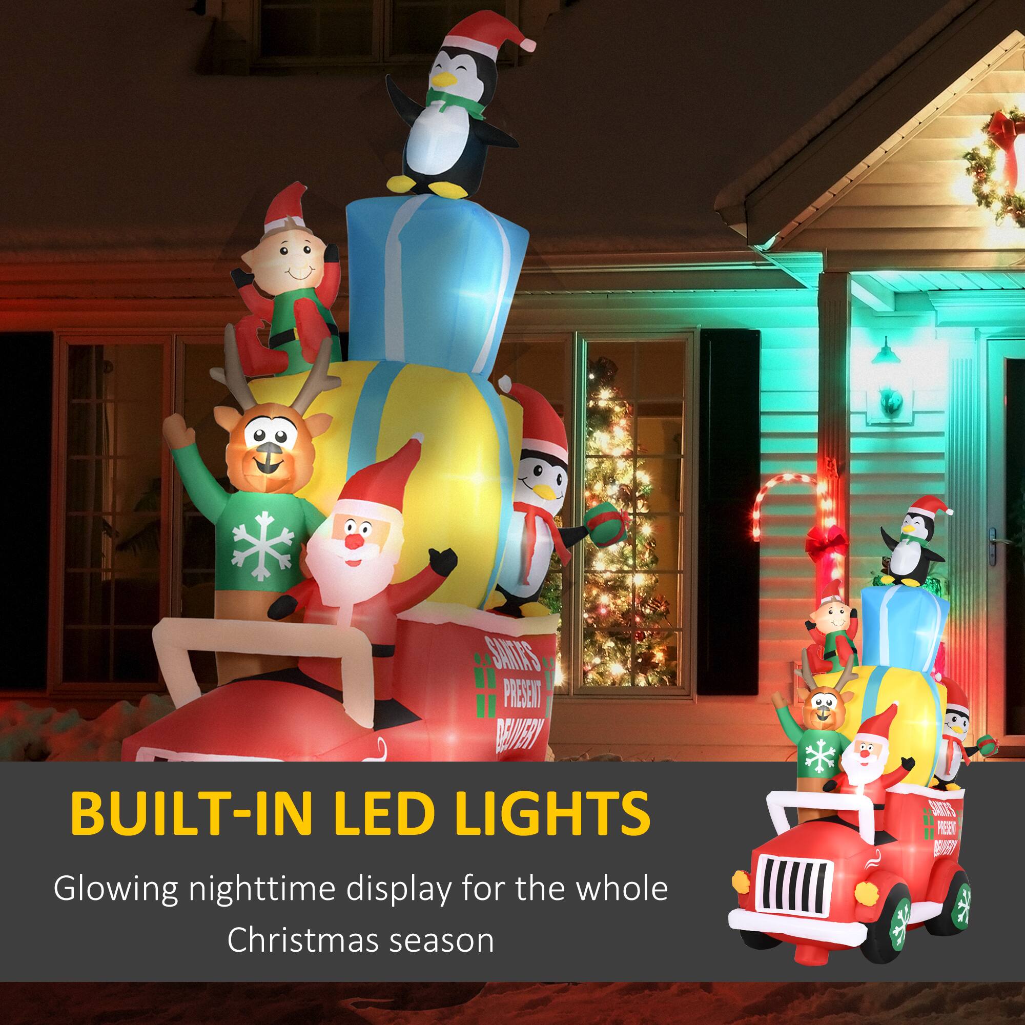 BUILT-IN LED LIGHTS  
Glowing nighttime display for the whole Christmas season