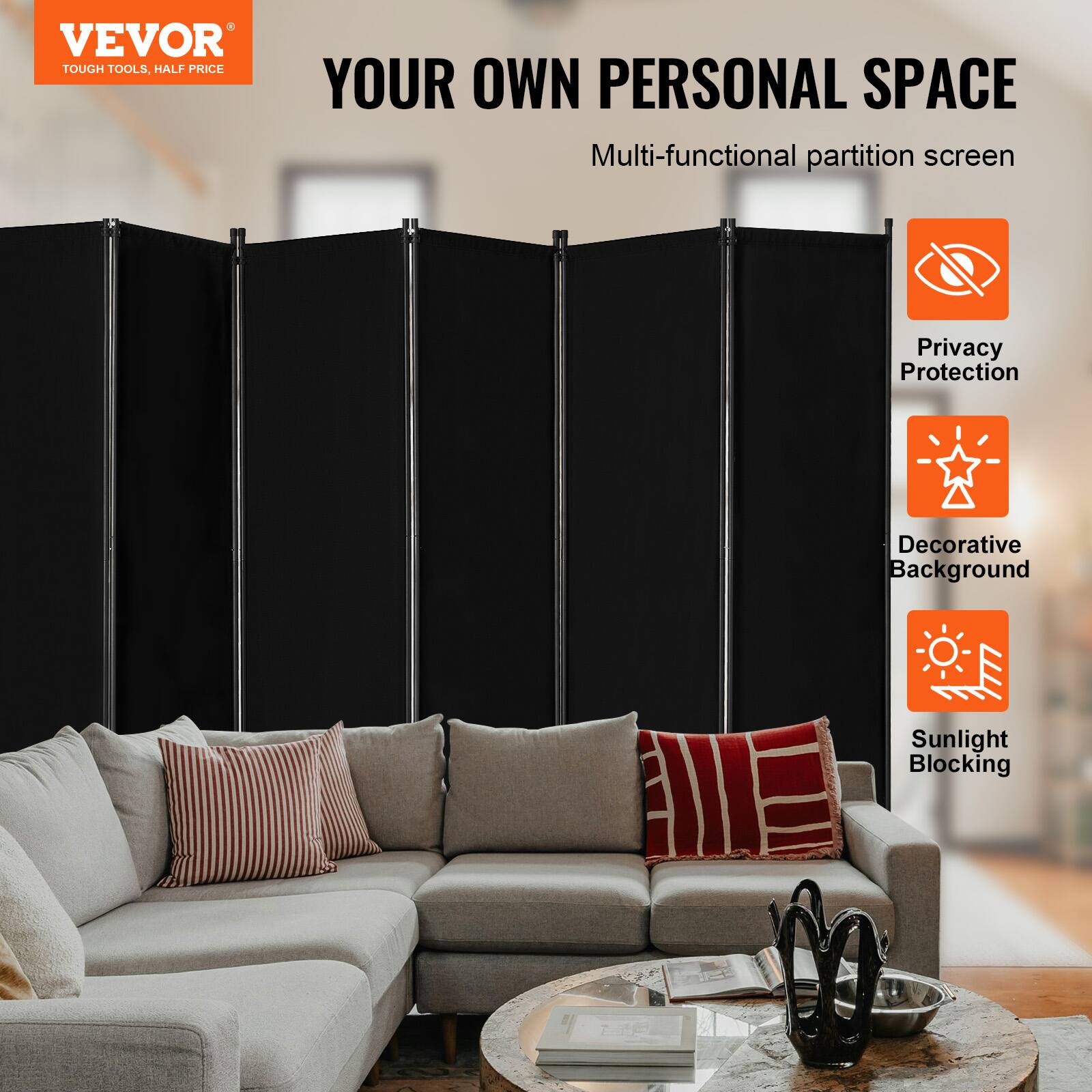 VEVOR TOUGH TOOLS HALF PRICE YOUR OWN PERSONAL SPACE Multi-functional partition screen Privacy Protection Decorative Background Sunlight Blocking