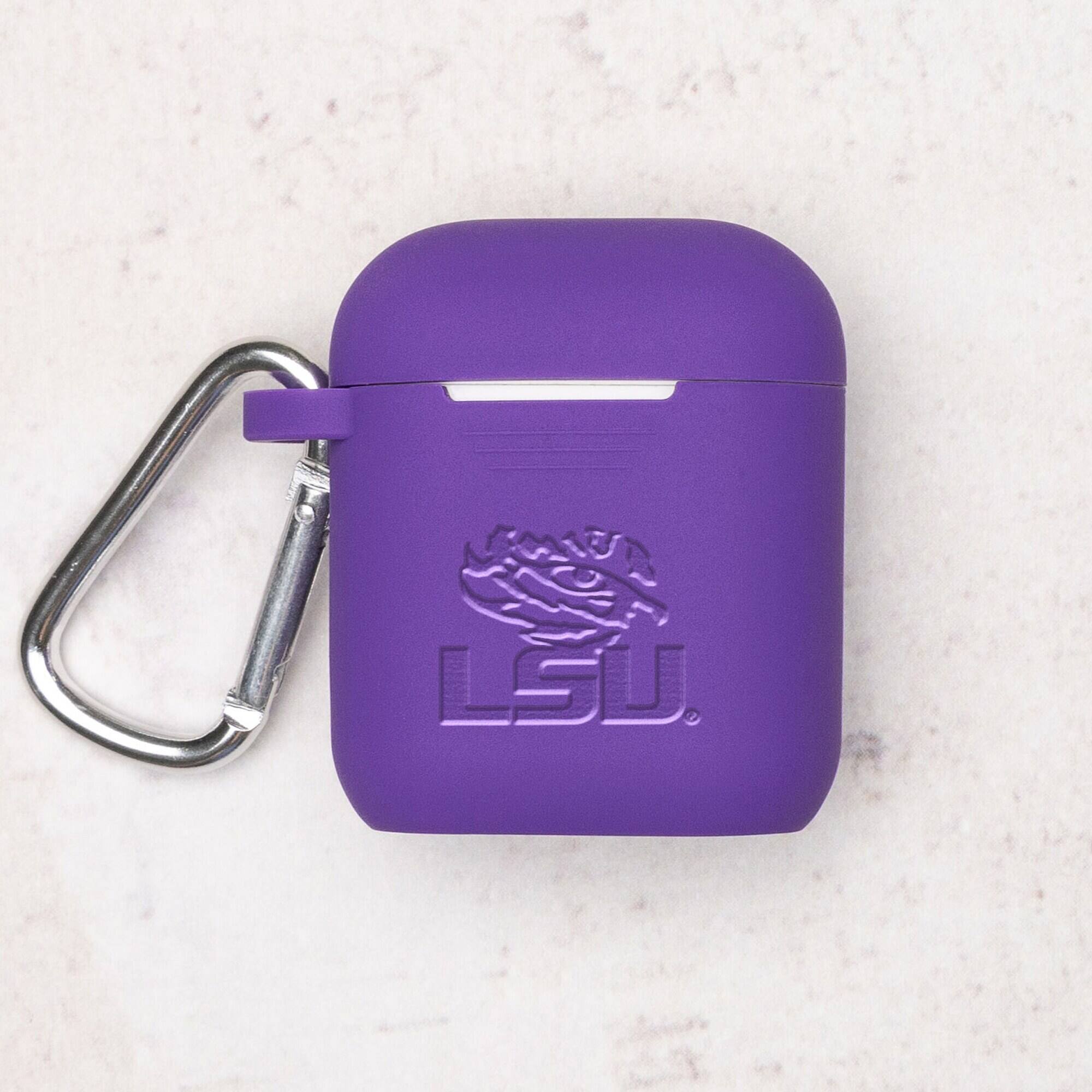 Alt View 1. Affinity Bands - LSU Tigers Debossed Silicone AirPods Case Cover - No Size - Multicolor.