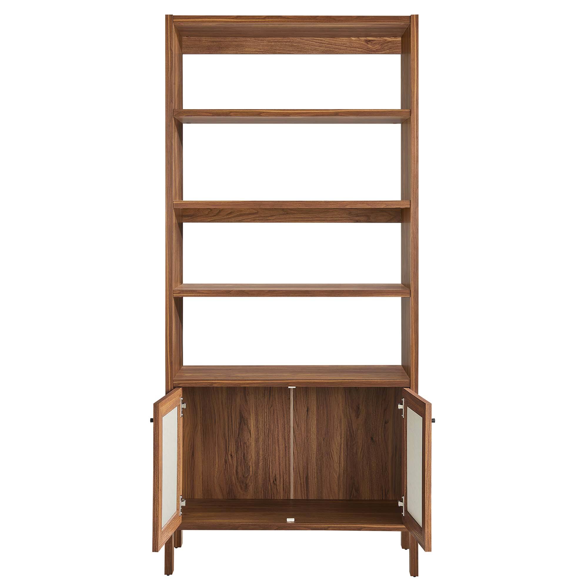 Alt View 5. Modway - Capri 4-Shelf Wood Grain Bookcase by Modway - Walnut.