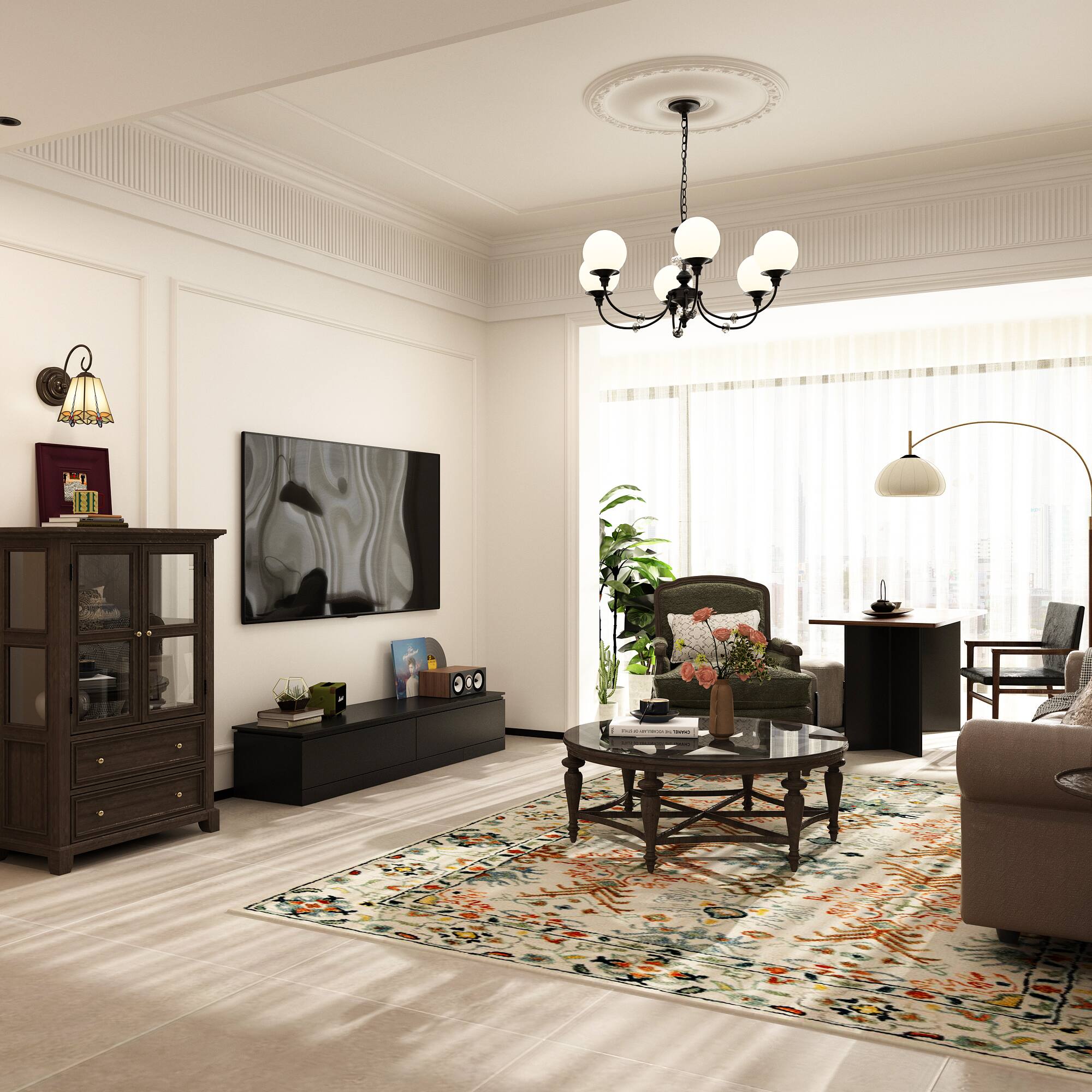 Alt View 9. FUFU&GAGA - FUFU&GAGA Extendable Black TV Stand - Fits 70" TVs, Spacious Storage Drawers - Black.